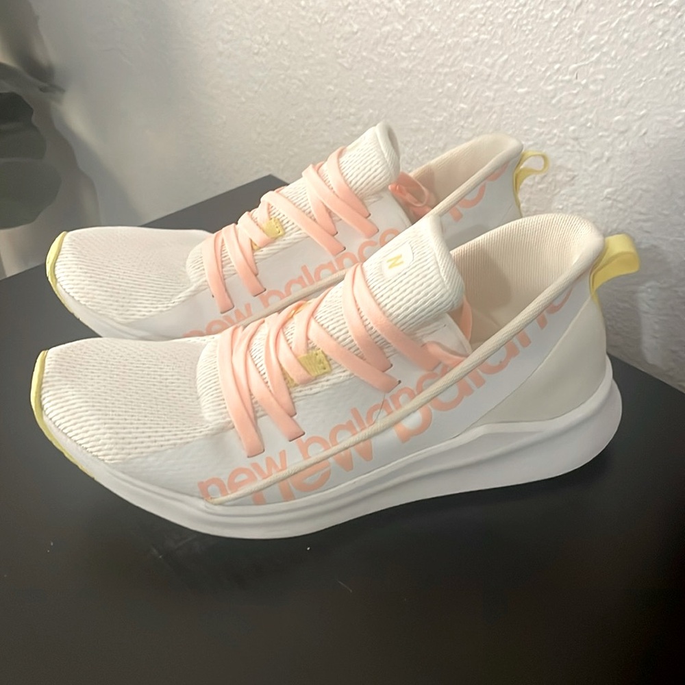 New Balance White/Pink/Yellow sneakers